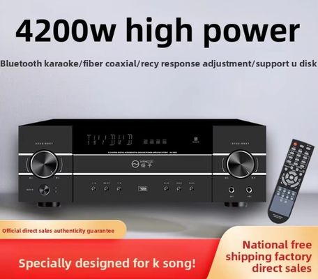Amplificateur audio professionnel 5.1 canaux 4200W haute puissance avec anti-larsen, Bluetooth sans fil, pour karaoké à domicile, scène, KTV et réunions