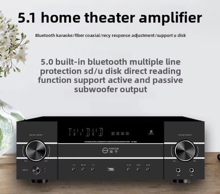 Amplificateur audio professionnel 5.1 canaux 4200W haute puissance avec anti-larsen, Bluetooth sans fil, pour karaoké à domicile, scène, KTV et réunions