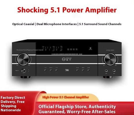 Amplificateur audio professionnel 5.1 canaux 4200W haute puissance avec anti-larsen, Bluetooth sans fil, pour karaoké à domicile, scène, KTV et réunions