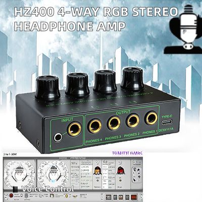 Moniteur RGB 4 voies Amplificateur de casque Carte audio stéréo et distributeur de casque audio mixeur
