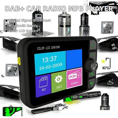 2.4 pouces LCD couleur DAB/DAB+ Récepteur radio BT sans fil Compatible MP3 Lecteur FM Transmission du signal numérique de voiture pendant 1 an