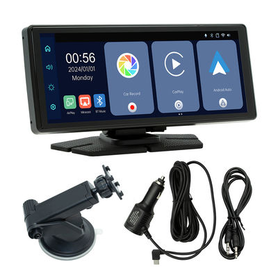 Creatall Appareil de navigation de voiture portable tout-en-un de 8,1 pouces CarPlay sans fil Caméra de tableau de bord à double enregistrement avant et arrière pour tableau de bord