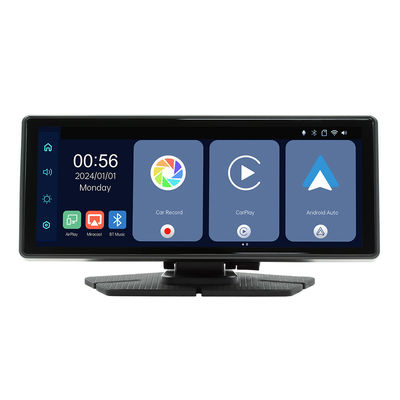 Creatall Appareil de navigation de voiture portable tout-en-un de 8,1 pouces CarPlay sans fil Caméra de tableau de bord à double enregistrement avant et arrière pour tableau de bord