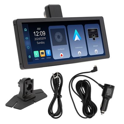 Creatall Portable 10,26 pouces à double enregistrement Dash Cam 2 lentilles Enregistreur vidéo avant arrière pour CarPlay Navigation Voiture transfrontalière