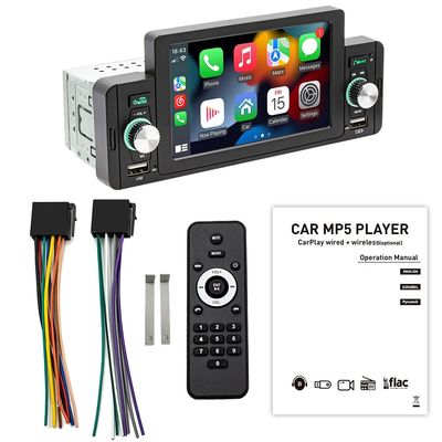 Créatall 5 pouces Lecteur MP5 pour voiture Bluetooth Caméra inversée câblée/sans fil CarPlay Prend en charge WAV MP3 APE Formats audio USB