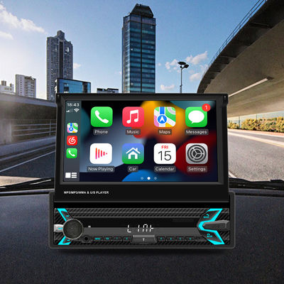 Créatall écran rétractable mono-cylindre de 7 pouces voiture MP5 lecteur HD BT image inverse Carplay sans fil Placement USB-tableau de bord