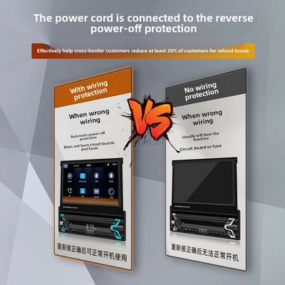 Créatall écran rétractable mono-cylindre de 7 pouces voiture MP5 lecteur HD BT image inverse Carplay sans fil Placement USB-tableau de bord