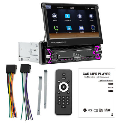 Créatall écran rétractable mono-cylindre de 7 pouces voiture MP5 lecteur HD BT image inverse Carplay sans fil Placement USB-tableau de bord