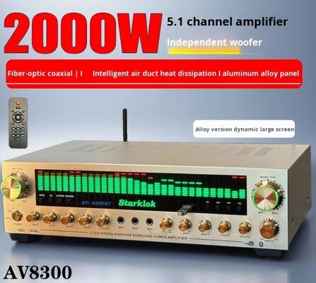 2000W 6 (5.1) Amplificateur de chaîne à domicile avec construction en alliage d'aluminium en métal plastique