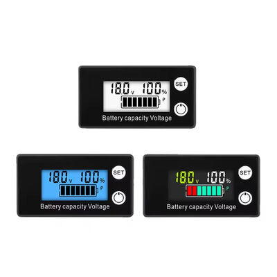 DC 8V-100V Battery Capacity Indicator Lead Acid Lithium LiFePO4 Voltmeter Car Motorcycle 12V 24V 48V 72V 84V Temperature+alarm