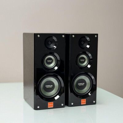 Cyclone No. 8 8-Inch Three-Way Bookshelf Speakers with Deepened Cabinet Lacquered Design 80W-300W Output Power Powerful Bass