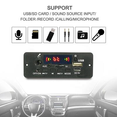 5.0 MP3 Decoder Board 2*40W DC 5V Amplifier Audio Player DIY MP3 Player Car FM Radio Module Portable Speaker Amplifier Power