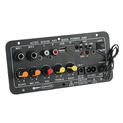 Tableau d'amplificateur de puissance numérique D10 avec puissance de sortie de 30 à 120 W Bluetooth 5.0 et double entrée de microphone pour subwoofer et karaoké
