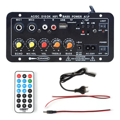 Une carte audio d'amplificateur D10 BT avec une puissance maximale de 200 W Bluetooth 5.0 et une double entrée de microphone pour karaoké