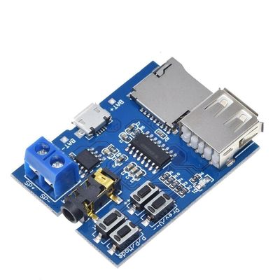 Module d'amplificateur audio de carte MP3 décodeur avec carte TF de portée de puissance de 3,7 ~ 5,5 V et mode U Disk Play 2W mono-amplificateur