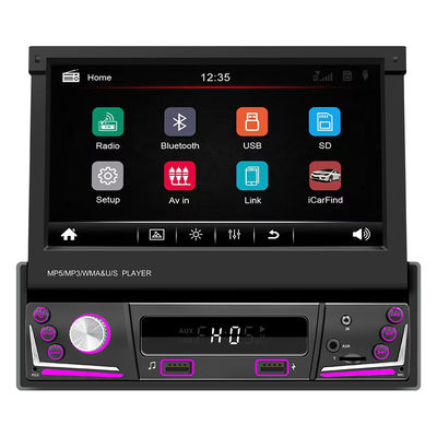 Écran télescopique 7 pouces 1 Din pour lecteur MP5/MP3 Smart pour BT sans fil Universel Carte-Insérable Radio Carplay Android Auto